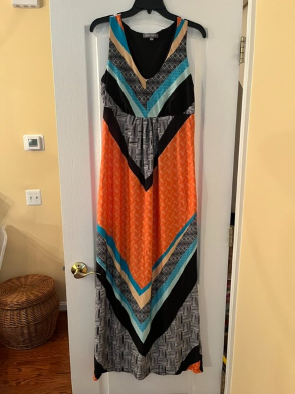 NY Collection Geometric Chevron Maxi Dress - Size S